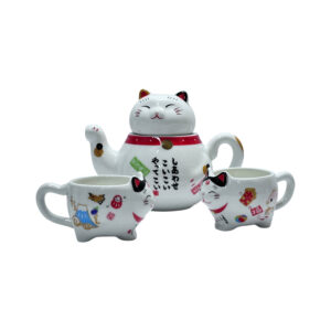 (D10-010) Neko Tetera + 2 Pocillos