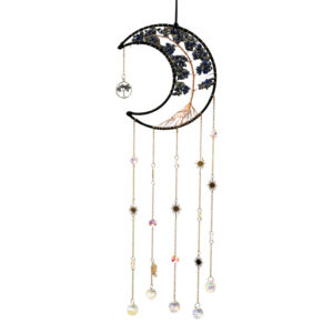 (D16-077) Colgante Atrapasol Luna Negro