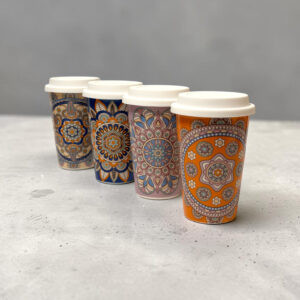 (D17-084) Vaso Mandala Ceramica c/Tapa 400ml